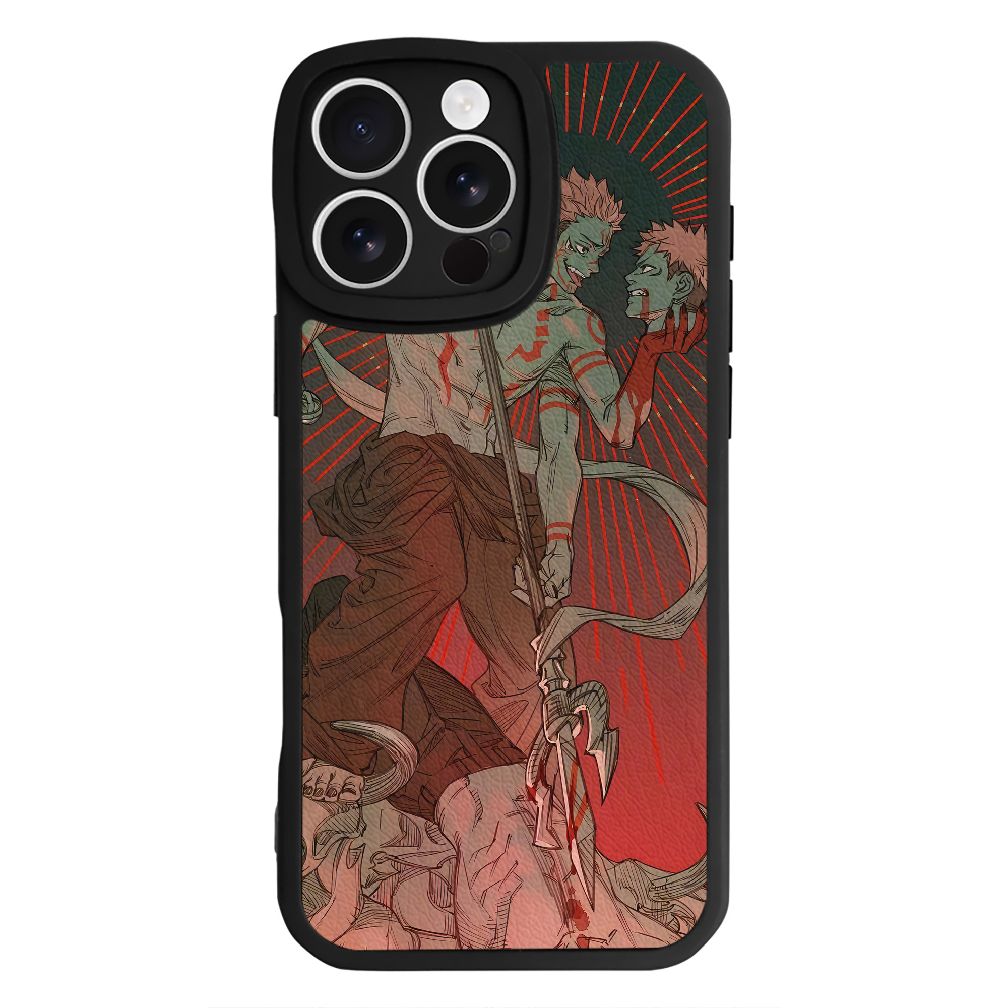 （画像用） 呪術廻戦 Jujutsu Kaisen 【iPhone 16シリーズ対応】シリコンスマホケース（レザー調） 材質：シリコン